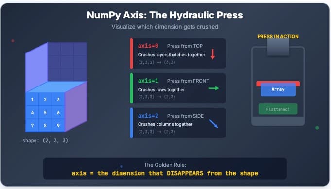NumPy Axis Explained: The Hydraulic Press
